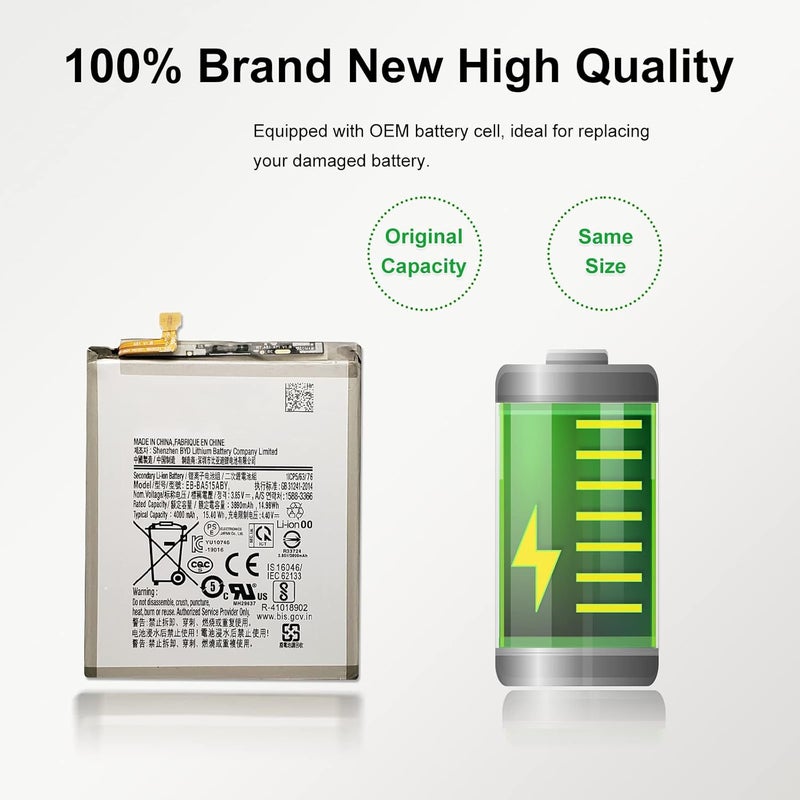 MAXSHARKS New Upgraded Battery for Galaxy A51 4G, EB-BA515ABY Replacement Battery Compatible with Samsung Galaxy A51 4G, with Repair Tools & Instruction - Image 3